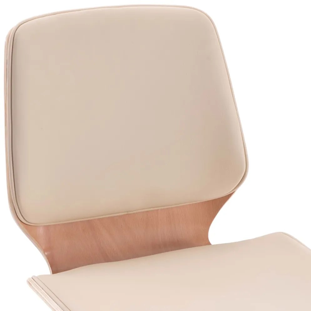 Scaune de bucatarie, 2 buc., crem, piele ecologica 2, light brown and cream