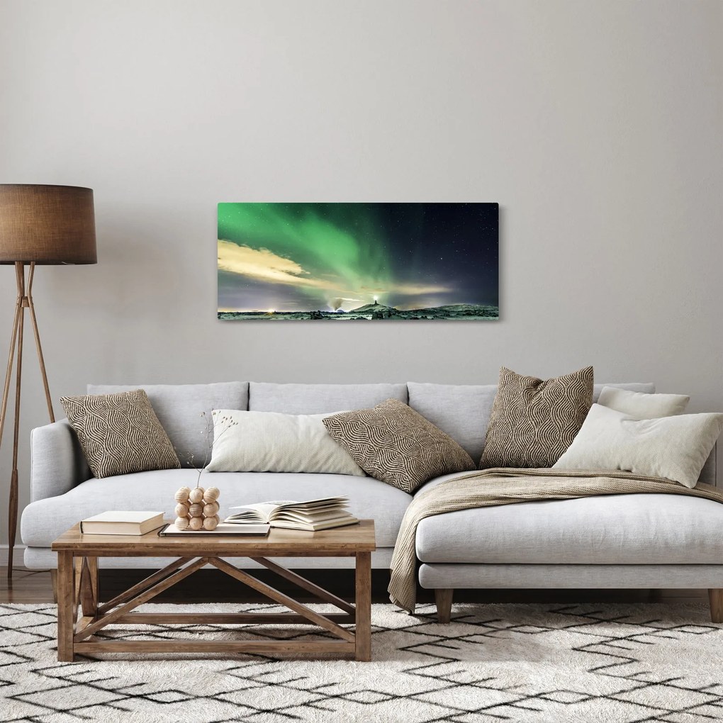 Tablou cu Aurora Borealis (120x50 cm)