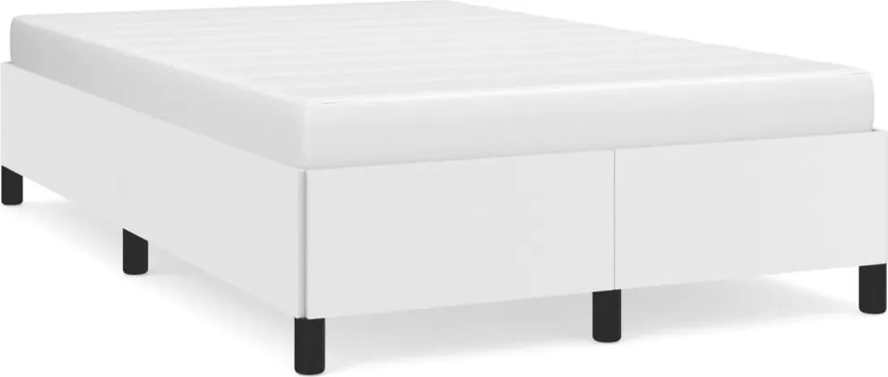 vidaXL Cadru de pat fără saltea alb 120x190 cm piele artificială
