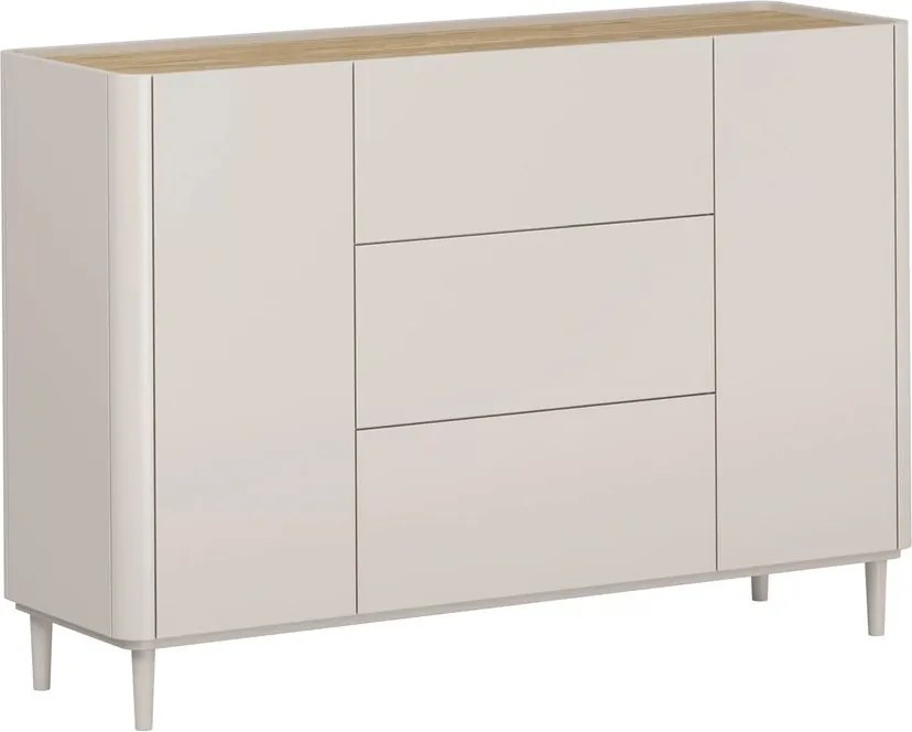 Comodă cu sertare pe picioare Elivo 150 cm - cașmir / stejar uleiat