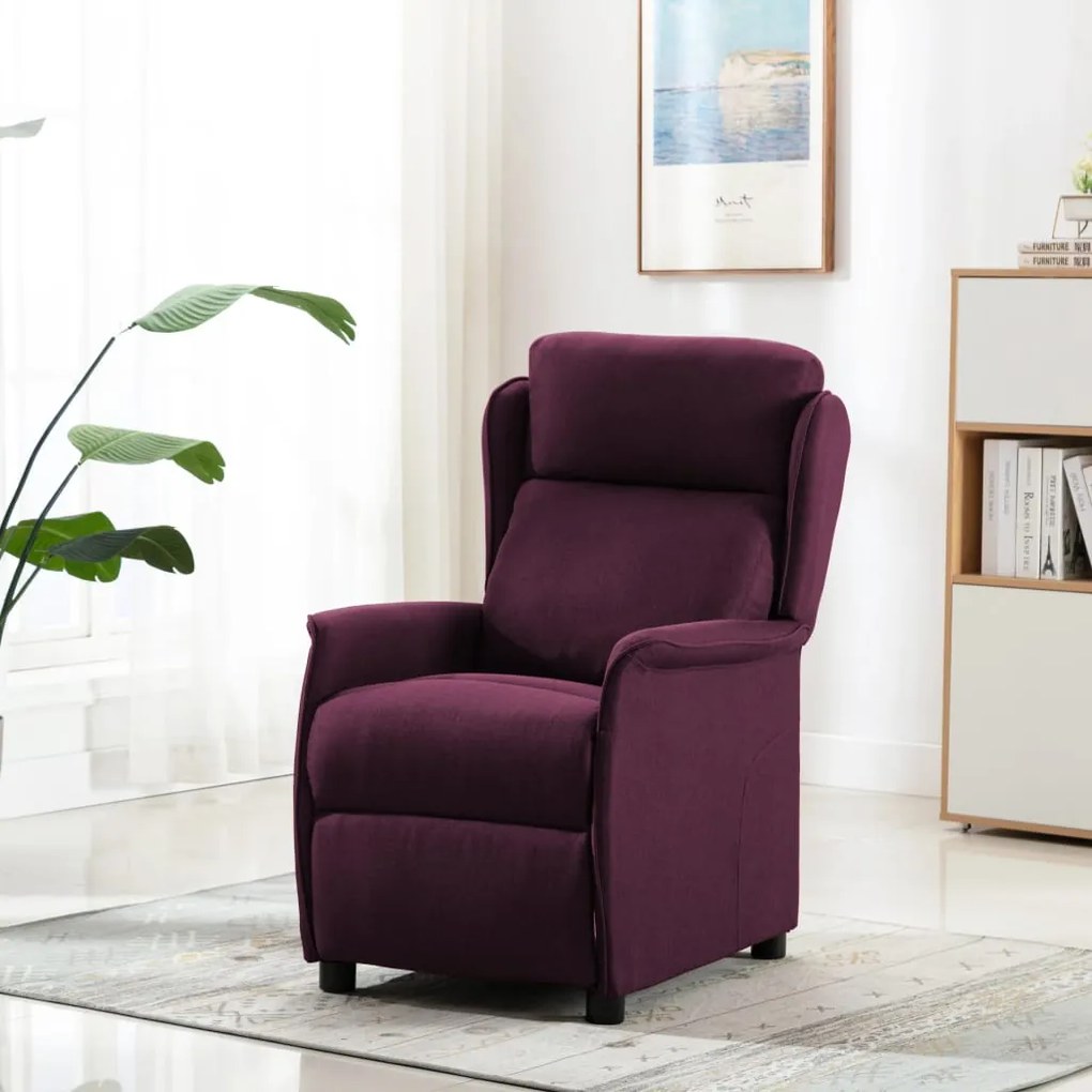 289783 vidaXL Fotoliu rabatabil, violet, material textil