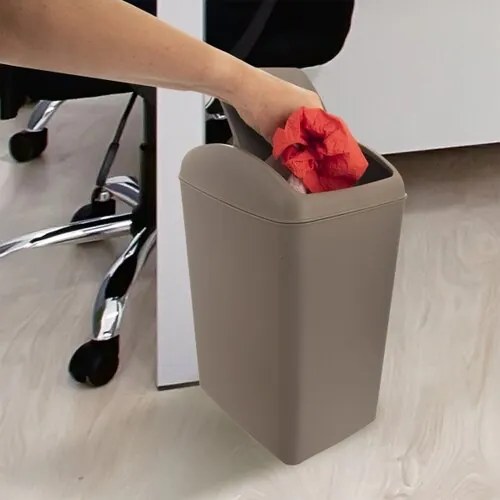 Coș gunoi Orion Waste capac rabatabil 10 l, maro, 10 l