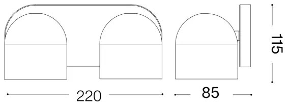 Spot LED de perete Ideal Lux DODO 2xGX53/9W/230V alamă