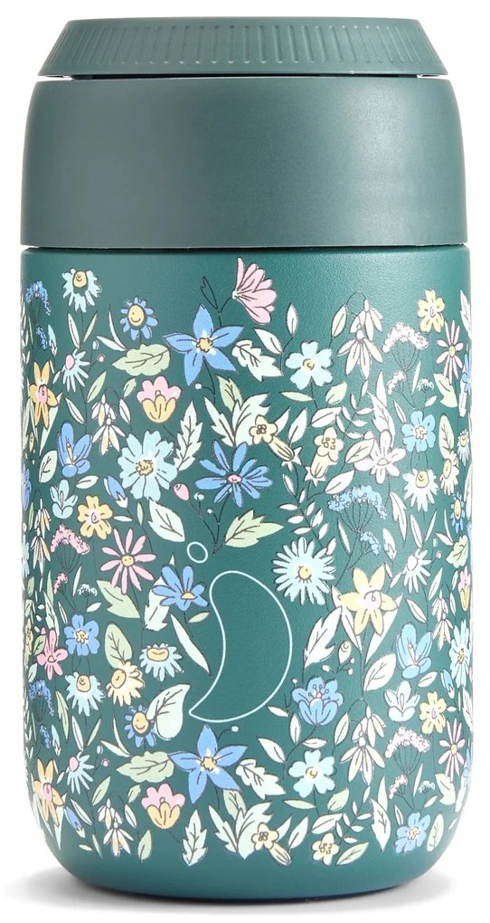 Cana termos Chilly's Bottles - Pine Green 340ml, Summer Sprigs/Seria 2 editie