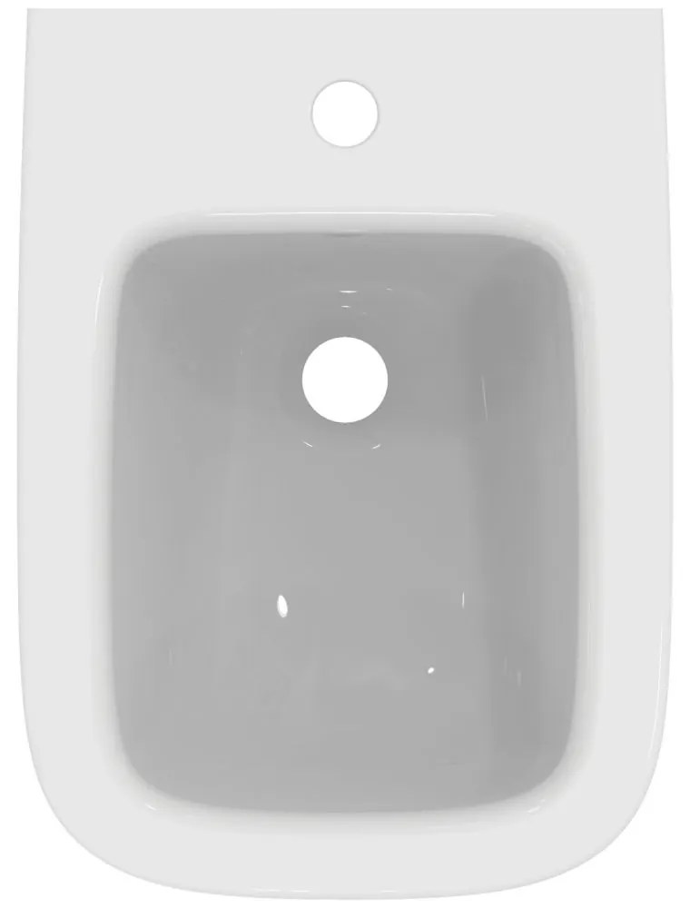 Bideu suspendat, 355x480 cm, cu preaplin, orificiu pentru baterie, alb