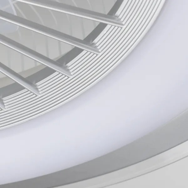 Plafonieră LED dimabilă cu ventilator Brilagi RONDA LED/48W/230V argintiu + telecomandă