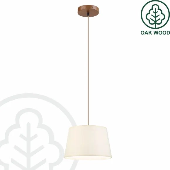 Candelabru cu cablu AIDA 1xE27/15W/230V Ø 25 cm stejar/crem