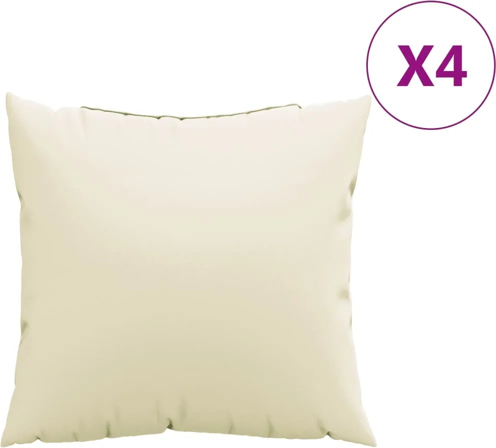 vidaXL Perne de canapea, 4 buc., crem, 40x40 cm, textil
