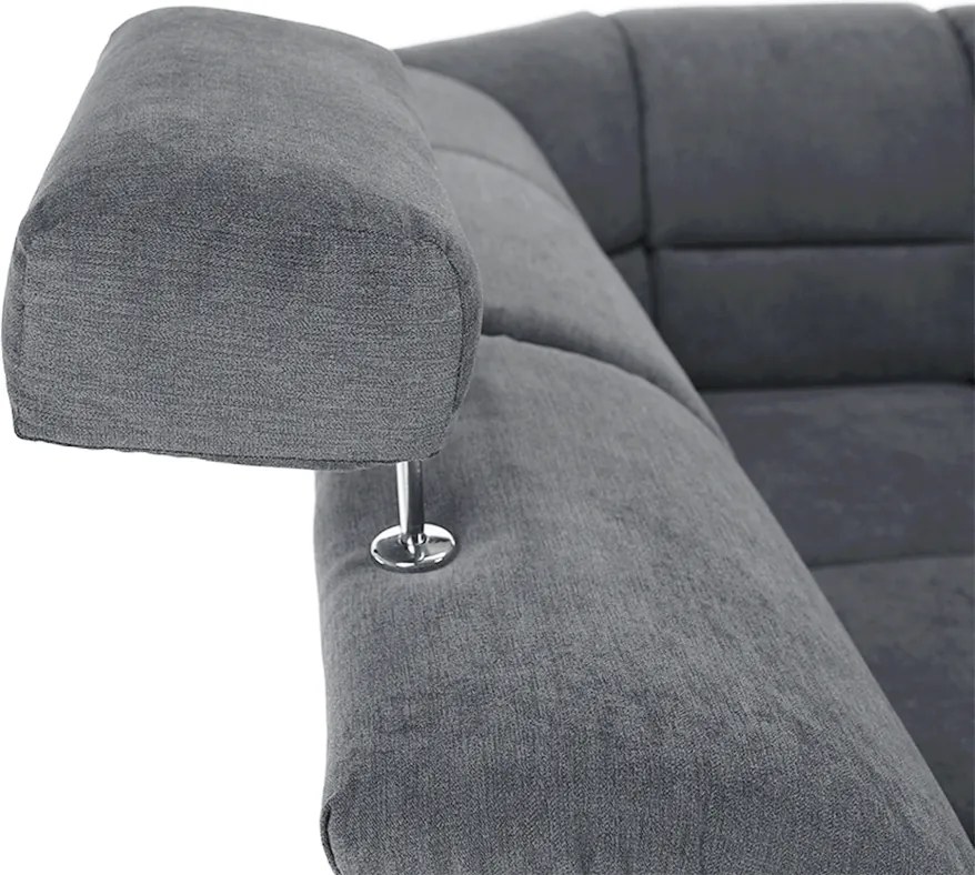 Colţar extensibil, material textil gri, model stânga, SANTIAGO