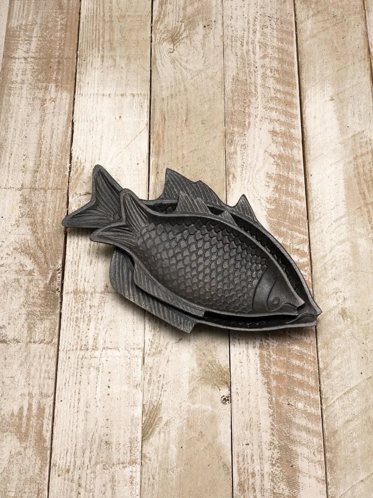Set 2 tavi in forma de peste, din aluminiu, Fishes