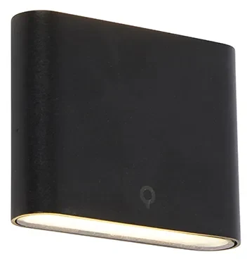 Aplică modernă de perete neagră 11,5 cm cu LED inclus IP65 - Batt