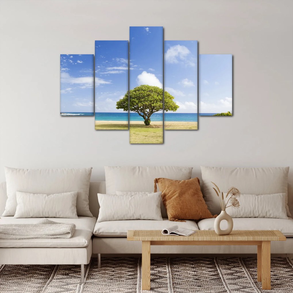 Tablou plaja cu copac (150x105 cm)