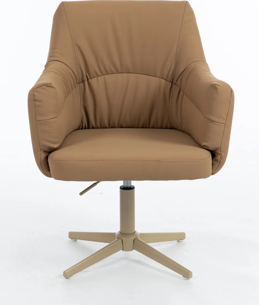 HR840CROSS Scaun Caramel Piele Ecologica Premium Soft cu Bază Crem