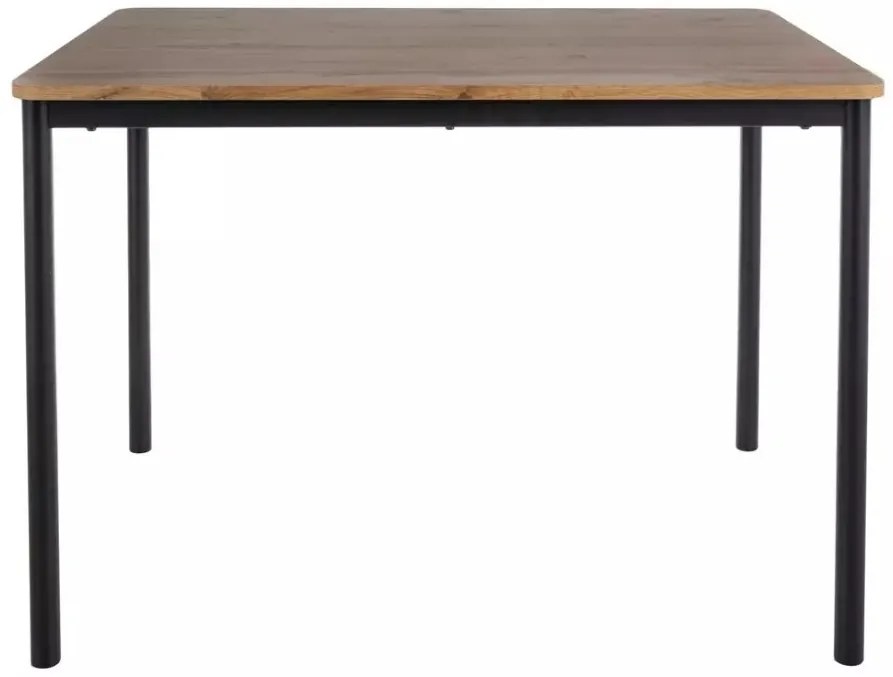Set de masa 1 + 4, masa CITY 110x75 cm stejar artisan + scaun de masa crem RIFT cu picioare negre
