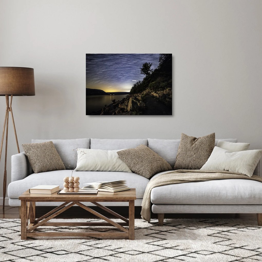 Tablou pe sticlă - cerul cu apus de soare (70x50 cm)