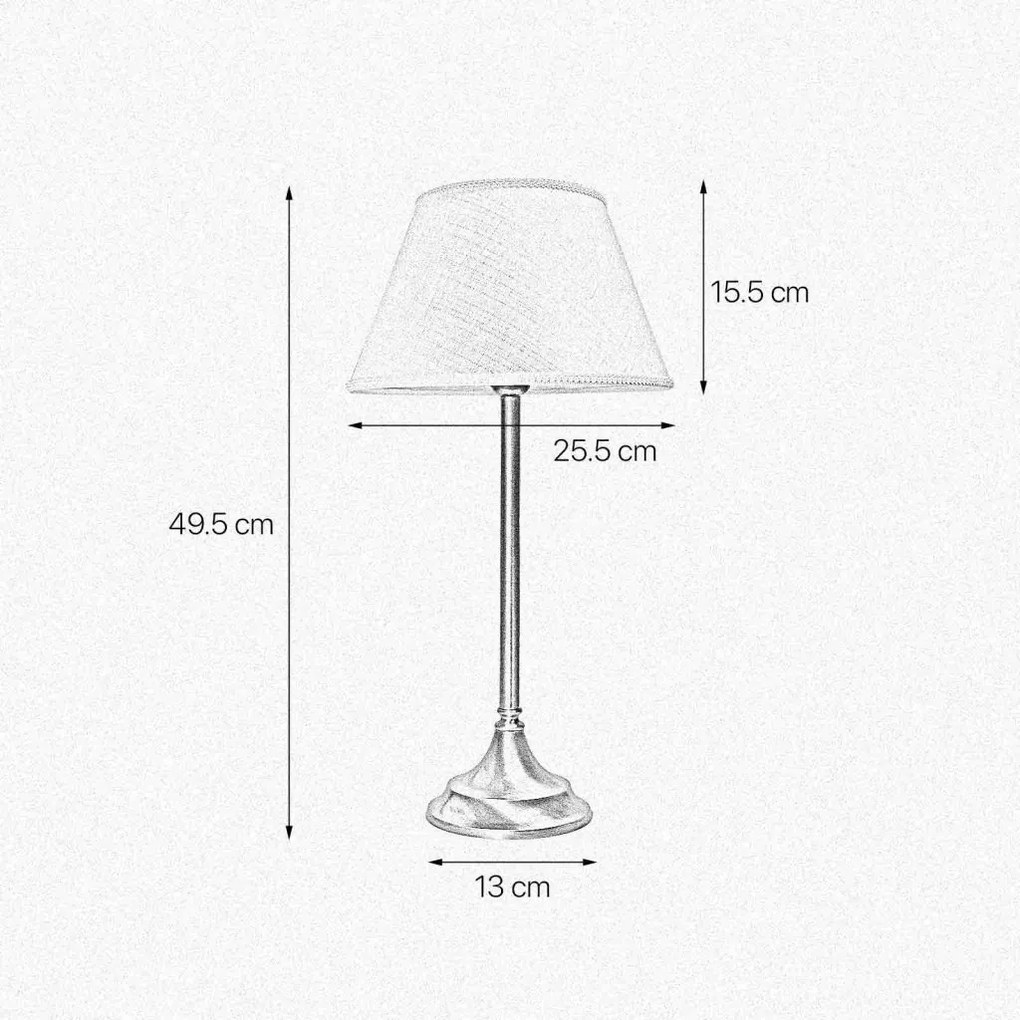 Veioza, Lampa de masa cu abajur elegant Ivory Striped