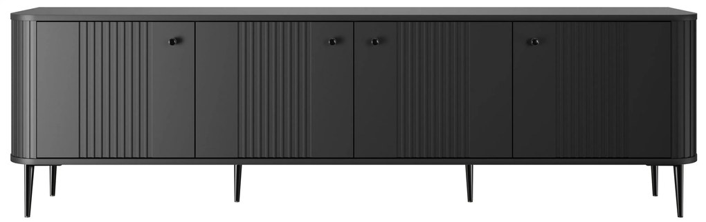 Comodă TV Vesper 4D 187 cm - negru / picioare negre