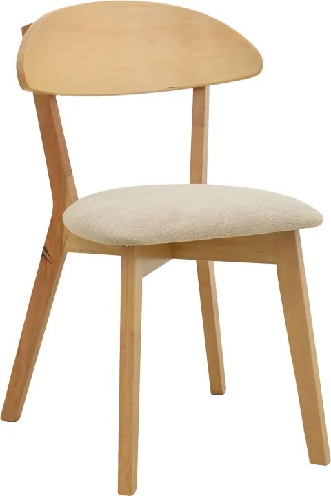 Scaun Bucatarie/Dining Krano Din Lemn De Arbore De Cauciuc , Finisaj Natur