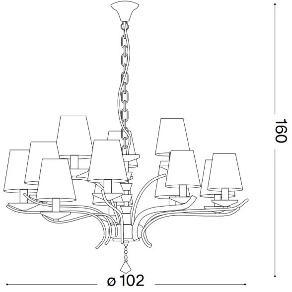 Lustră pe cablu Ideal Lux PEGASO 12xE14/40W/230V