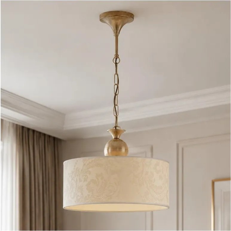 Brilagi - Lustru suspendat pe lanț SAPHIRE 1xE27/15W/230V crem/auriu/patină