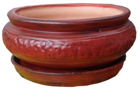 Ghiveci ceramic, bol mexican mic, rotund, 13 x 6.5 cm
