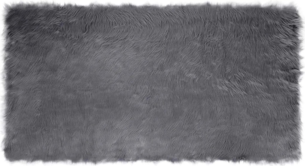 vidaXL Covor din Lână Faux Tafalla Antracit 80 x 150 cm Poliester