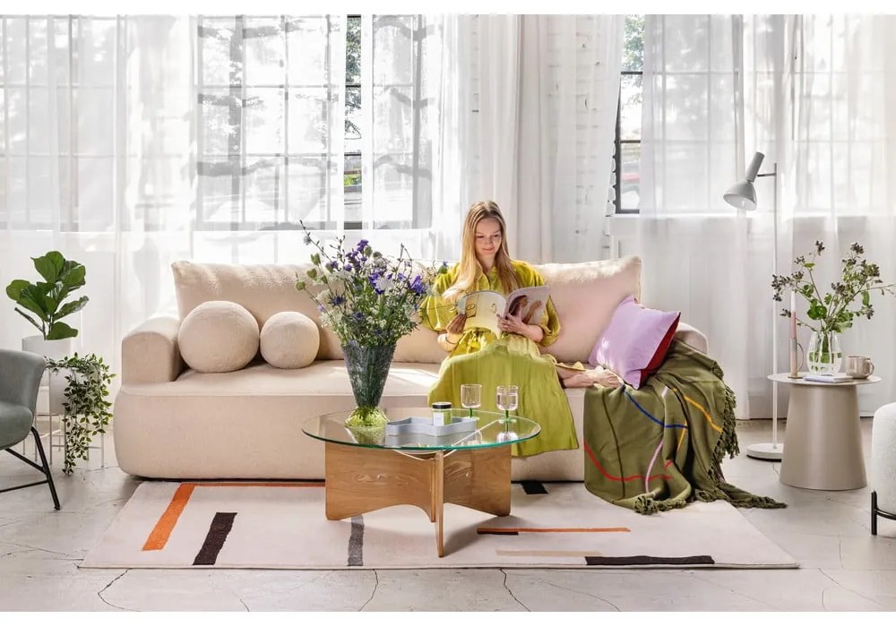 Covor portocaliu/crem 140x200 cm Linea – Universal