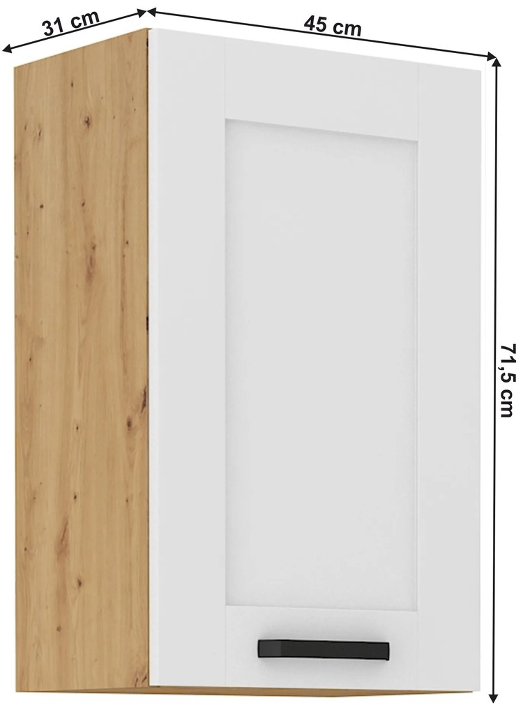 Dulap superior Lesana 2 (alb + stejar artisan) 45 G-72 1F . 1063957
