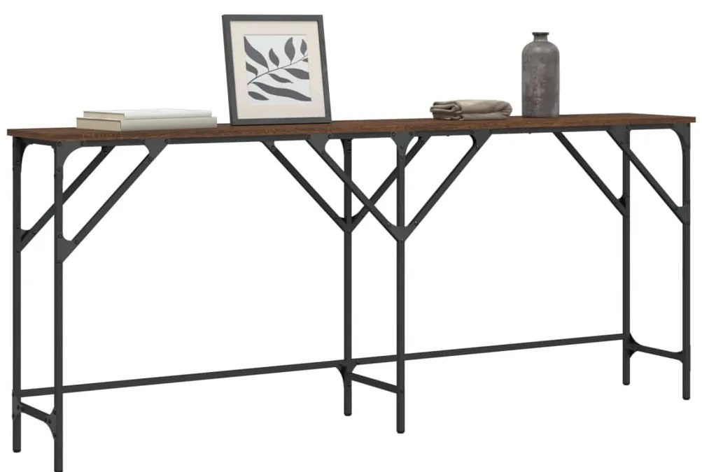 vidaXL Măsuță consolă, stejar maro, 180x29x75 cm, lemn prelucrat