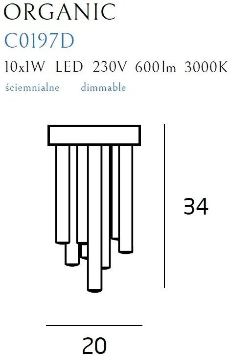 Plafoniera LED dimabila design Premium Class Quality ORGANIC auriu C0197D MX