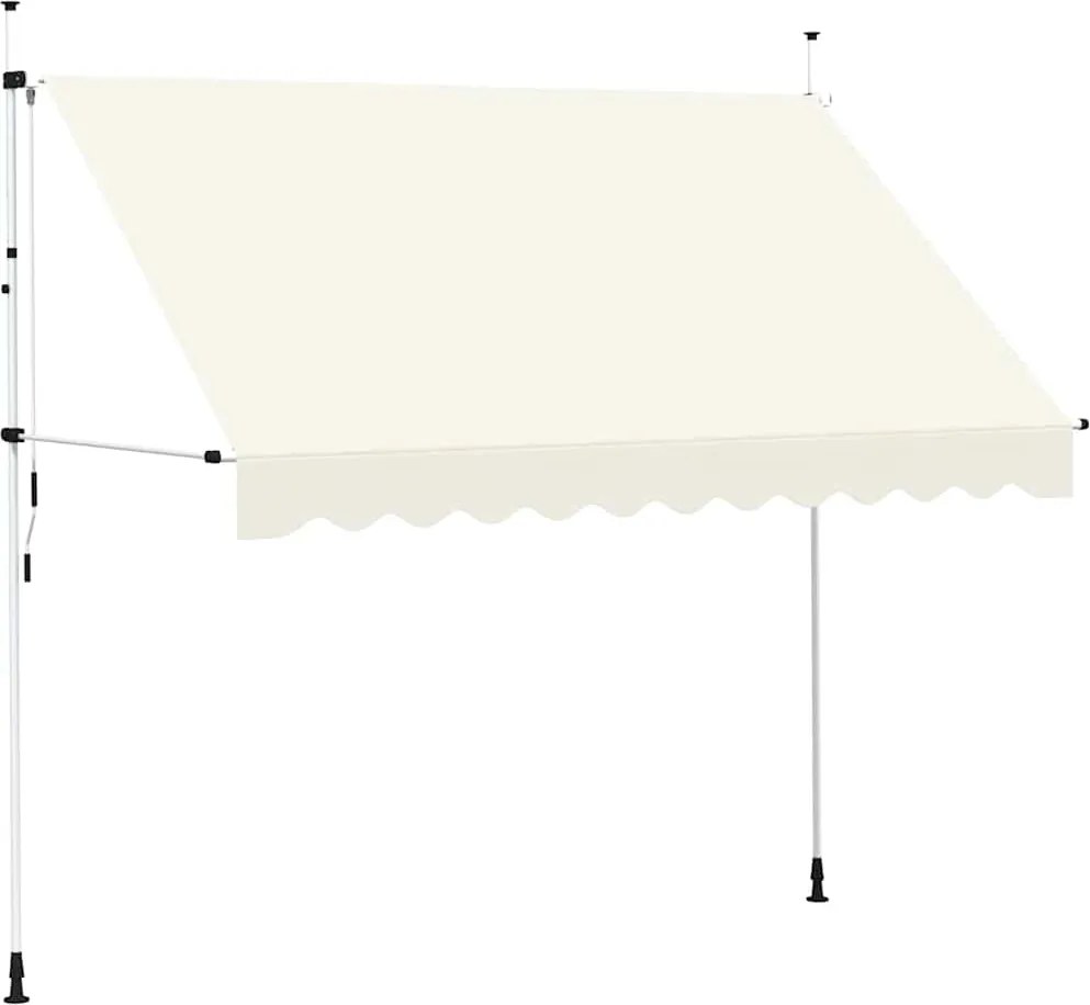vidaXL Copertină retractabilă manual, crem, 300 cm