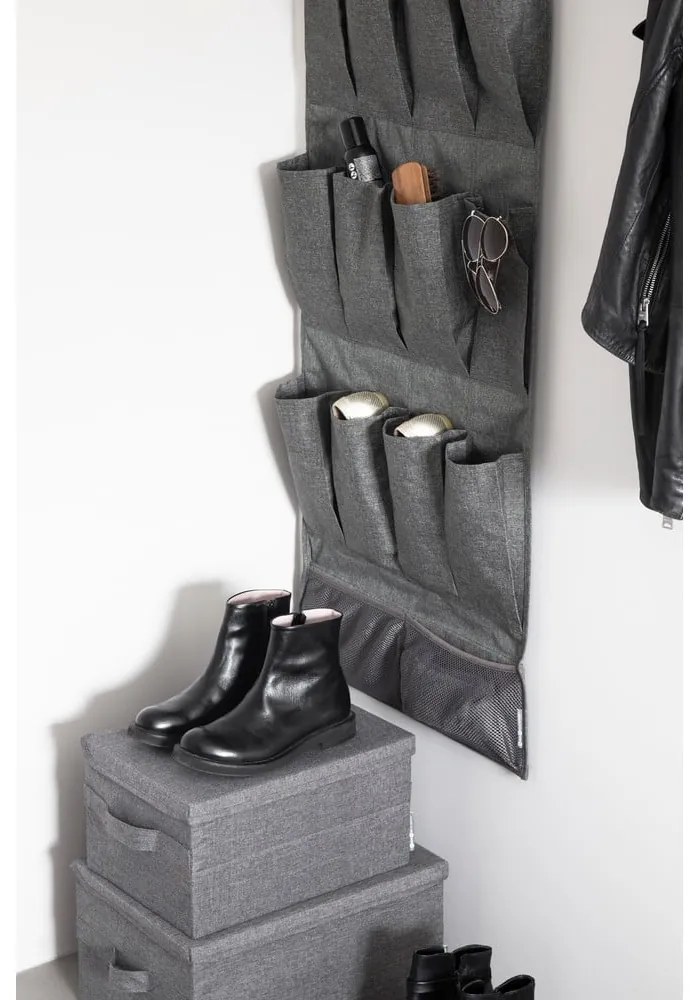 Cutie de depozitare gri din material textil cu capac 40x30x22 cm Soft Storage – Bigso