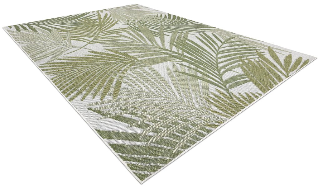 Covor SISAL SION frunze de palmier, tropical 2837 țesute plate ecru / verde