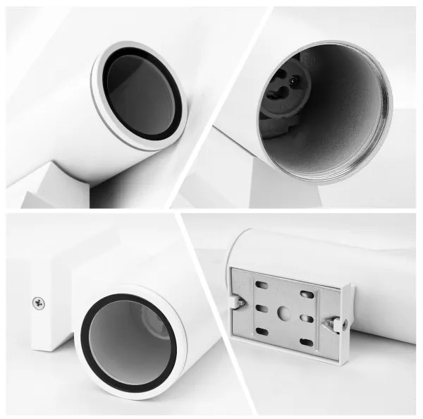 Aplică de exterior Aigostar 2xGU10/230V alb IP65 rotund