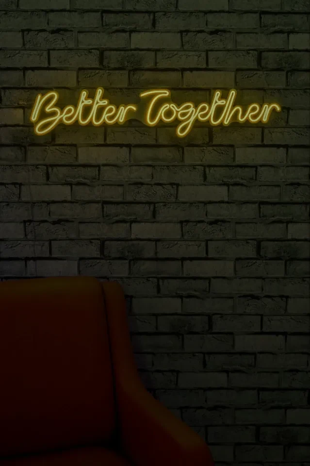 Semn Luminos LED Better Together, Galben