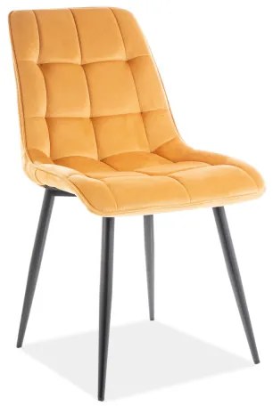 Scaun elegant catifea si picioare negre Chic Velvet curry
