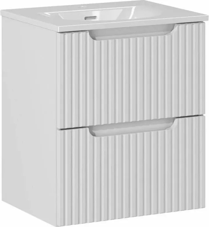 Set dulap baza suspendat 50 cm cu lavoar Comad Nova alb mat