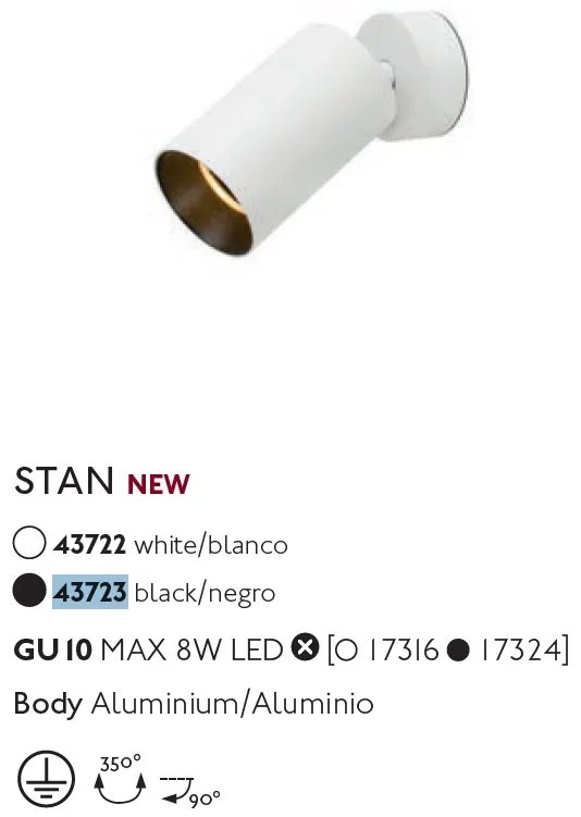 Aplica cu spot tip proiector STAN White 43722