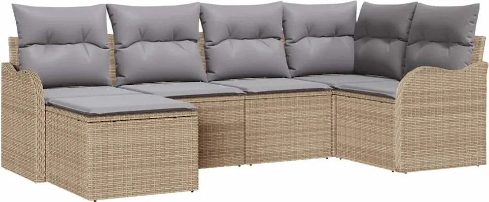 vidaXL Set de canapele pentru grădină Bej poliratan