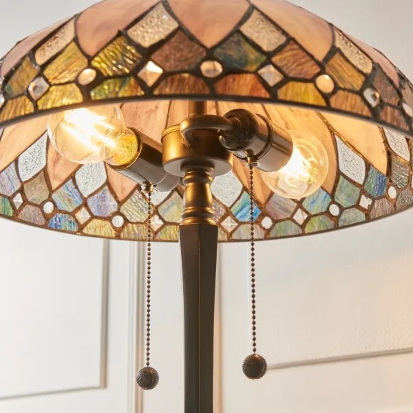 Endon 112183 - Lampă de masă Tiffany BROOKLYN 2xE14/10W/230V Ø 40 cm