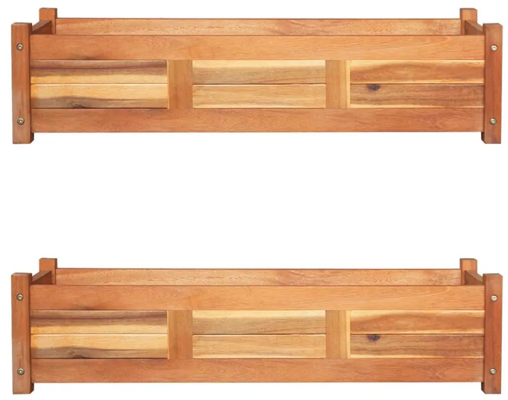 Straturi inaltate de gradina, 2 buc, 100x30x25 cm, lemn acacia