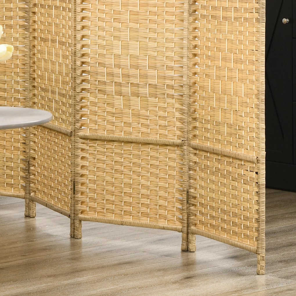 HOMCOM Paravan interior din lemn 4 panouri separator de cameră pliabil pentru sufragerie dormitor 180 x 180 cm lemn natural | Aosom Romania