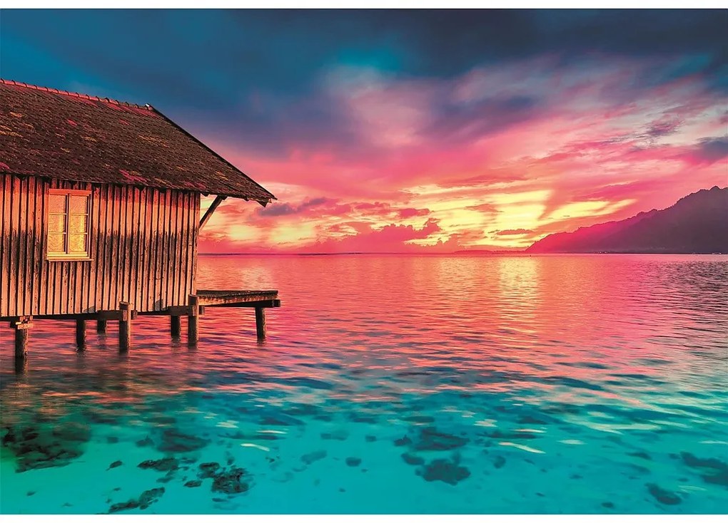 Colorat Paradise Puzzle 500 piese Apus de soare de Peace Clementoni