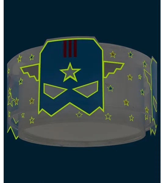 Plafonieră pentru copii Dalber 61816 BLUE HERO 2xE27/15W/230V