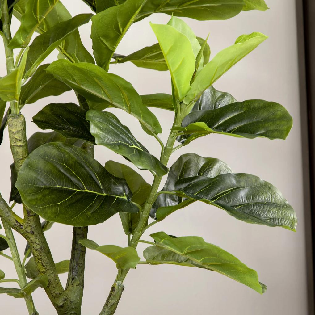 HOMCOM Smochin-lira artificial in ghiveci, Plante Ficus artificial pentru interior, exterior, 90 cm, verde | AOSOM RO