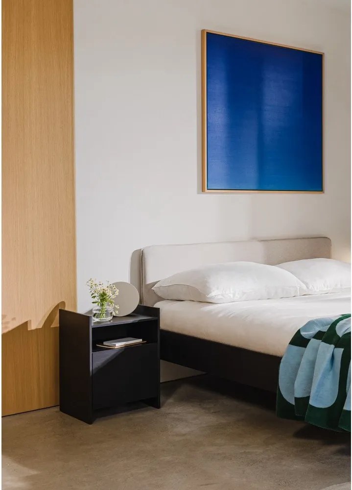 Noptieră neagră cu rafturi Toopt – noo.ma