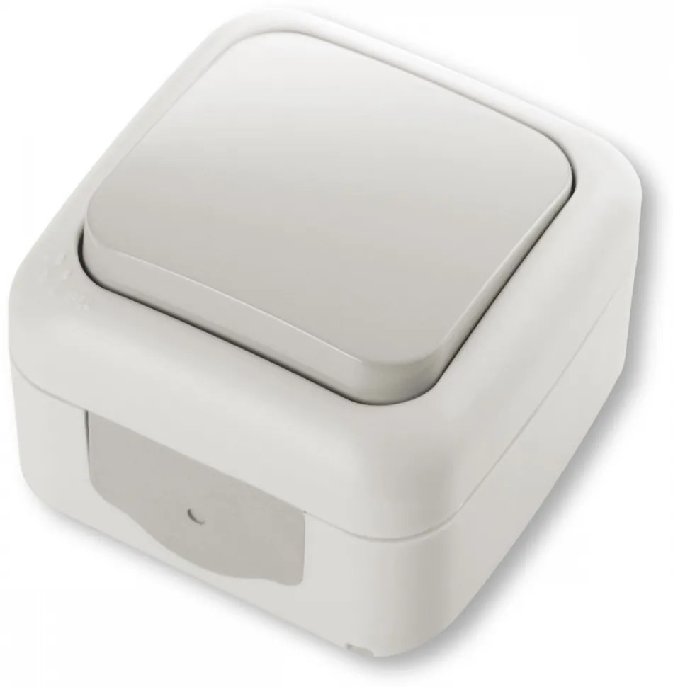 Intrerupator simplu, montaj aplicat, protectie IP54, gri, Palmiye Viko