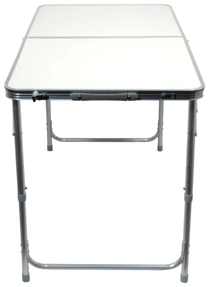 Masă camping pliabilă + 4 scaune alb/crom