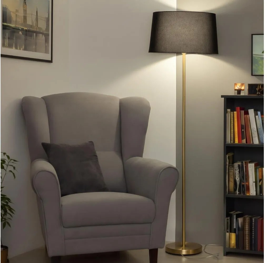 Brilagi - Lampadar LED CERIA 1xE27/20W/230V diam. 45 cm negru/auriu