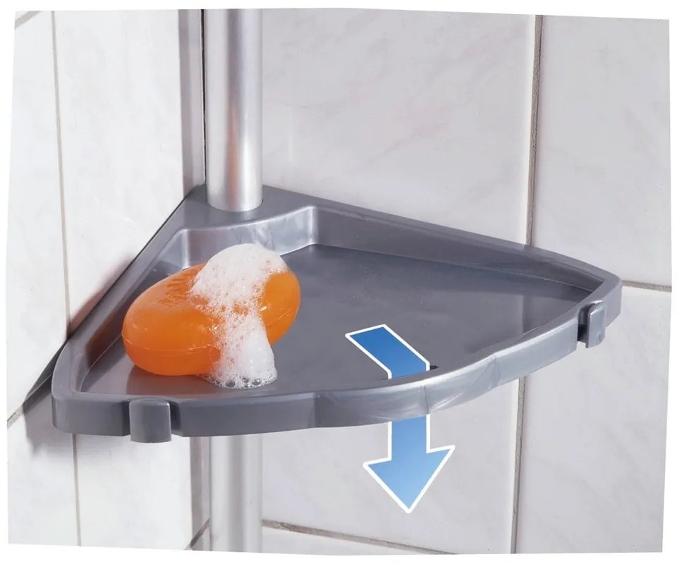 Raft telescopic de perete pentru baie Wenko Easy, gri